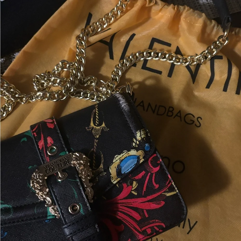 Versace Jeans Couture Black Multicolor Chain Crossbody Bag - Picture 8 of 8
